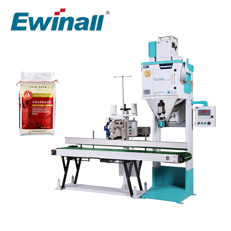 प्लास्टिक बैग चावल पैकिंग मशीन हीट सील 2.5 किग्रा - 15 किग्रा DCS-15FA1 Ewinall