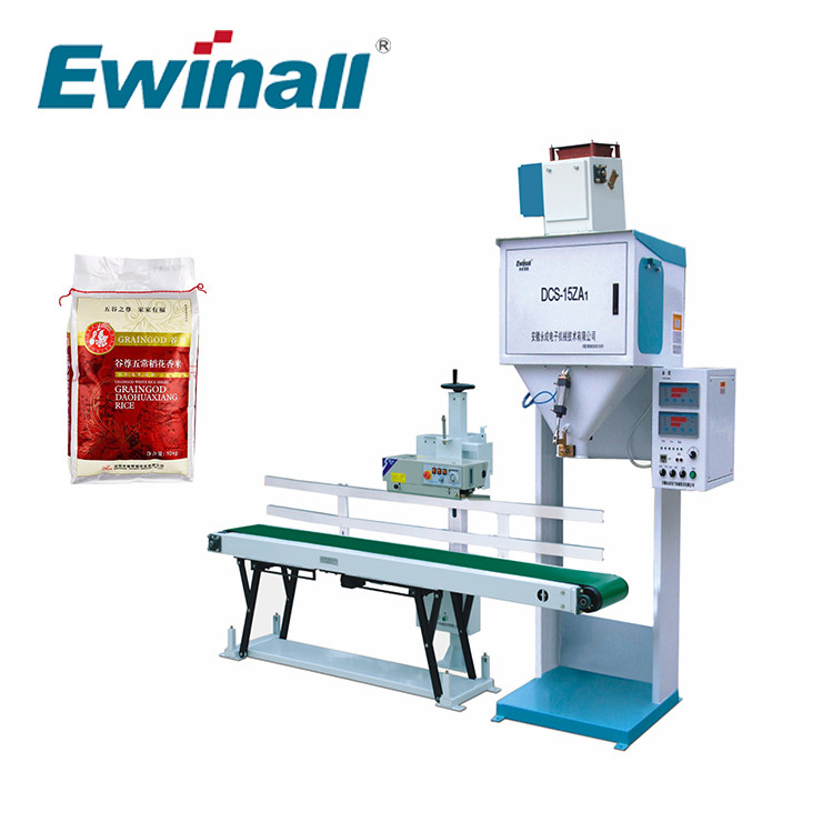 Ewinall DCS-15ZA1 दानेदार बीन चीनी के लिए छोटी चावल पैकिंग बैगिंग मशीन 1kg 3kg 4kg 15kg